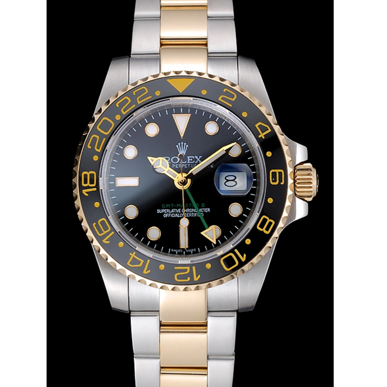 MiroTime 1026 Swiss Rolex GMT Master Black Bezel Black Dial 80295